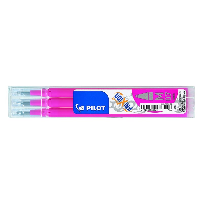 Pilot Refills for Frixion Rollerball 0.7 mm, Pink, (Pack of 3) - Image 1